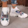 Newness Enchanted Bloom Floral Butterfly Sneakers Lightweight breathable sneakers adorned with a vibrant floral butterfly print perfect for any occasion
