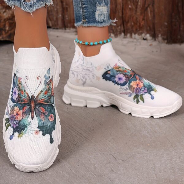 Newness Enchanted Bloom Floral Butterfly Sneakers Lightweight breathable sneakers adorned with a vibrant floral butterfly print perfect for any occasion