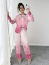 Stylish womens Dubai Nights Printed Pants Set from Newness Flattering wide leg pants and a coordinating top in a vibrant Middle Eastern inspired print Perfect for evening events or a chic daytime look