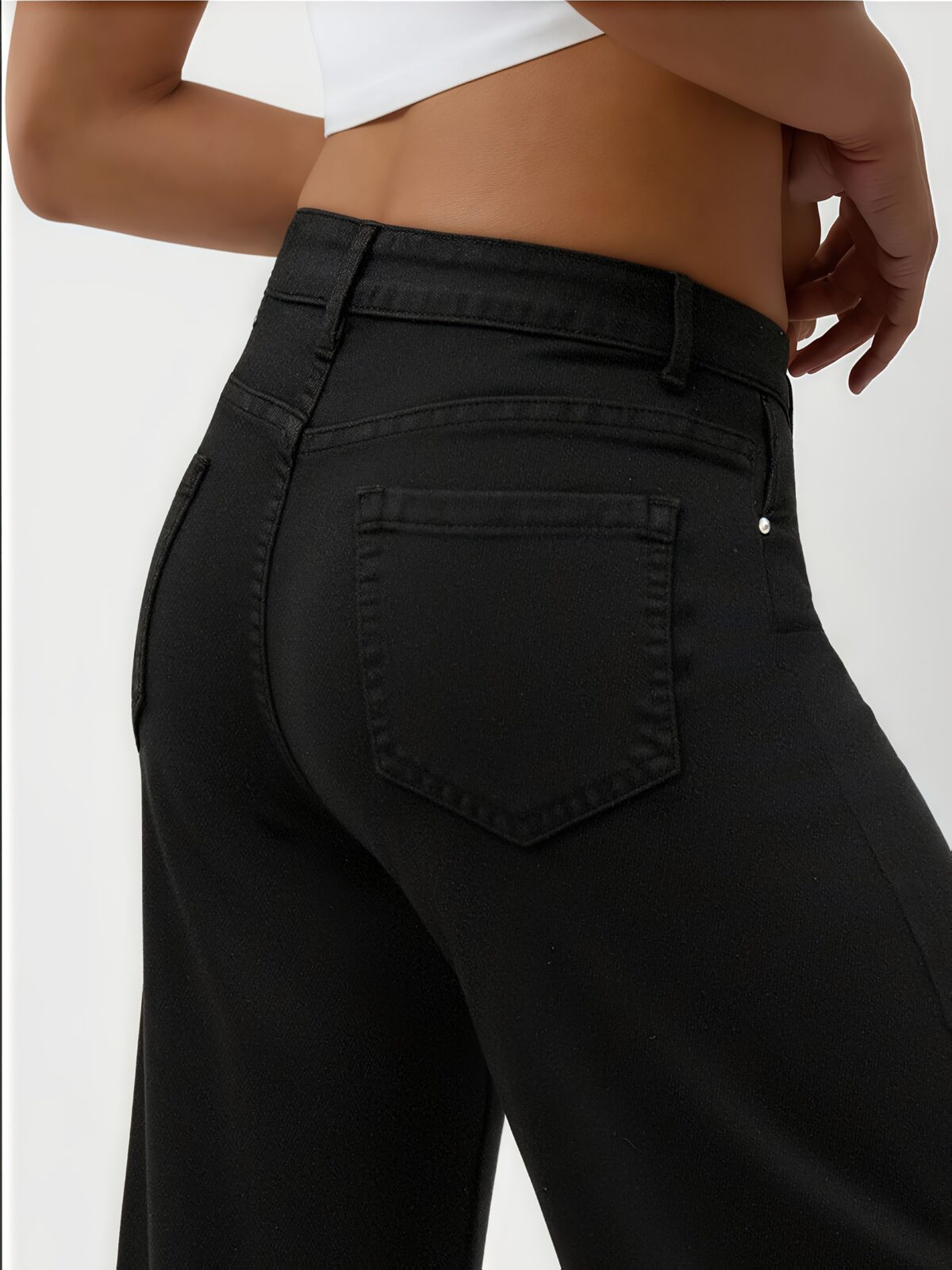 Newness Essential Black Wide Leg Jeans Flattering wide leg silhouette comfortable fit perfect for any occasion