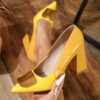Newness Sunburst Chic Yellow Block Heels Stylish yellow block heels perfect for any occasion Comfortable and chic design