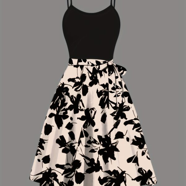 Embrace timeless elegance in the Newness Vienna Bloom Floral Print Dress This chic two piece set features a delicate floral print perfect for any occasion
