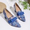 Newness Printed Mary Jane Pumps with Bow Embellishment Chic and comfortable pumps featuring a vibrant print and delicate bow detail perfect for any occasion