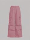 Rose Clay Pink Cargo Pants Set from Newness Flattering wide leg cargo pants and a matching cropped top in a soft rose clay pink Effortlessly chic and comfortable