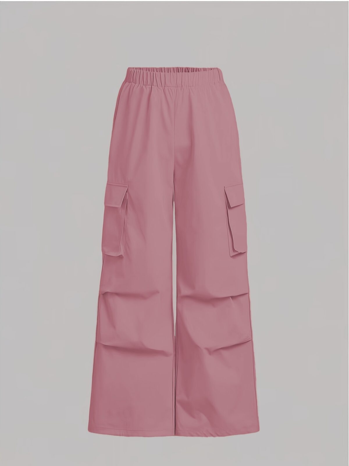 Rose Clay Pink Cargo Pants Set from Newness Flattering wide leg cargo pants and a matching cropped top in a soft rose clay pink Effortlessly chic and comfortable