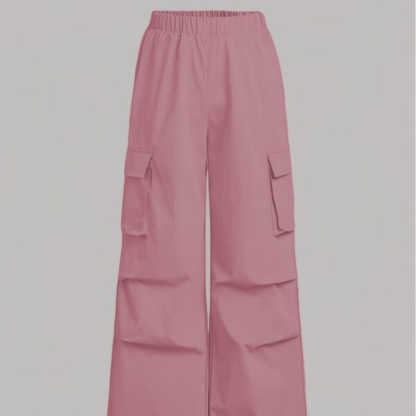 Rose Clay Pink Cargo Pants Set from Newness Flattering wide leg cargo pants and a matching cropped top in a soft rose clay pink Effortlessly chic and comfortable