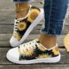 Newness Sunflower Stroll Floral Print Sneakers Comfortable and stylish floral print sneakers perfect for any occasion