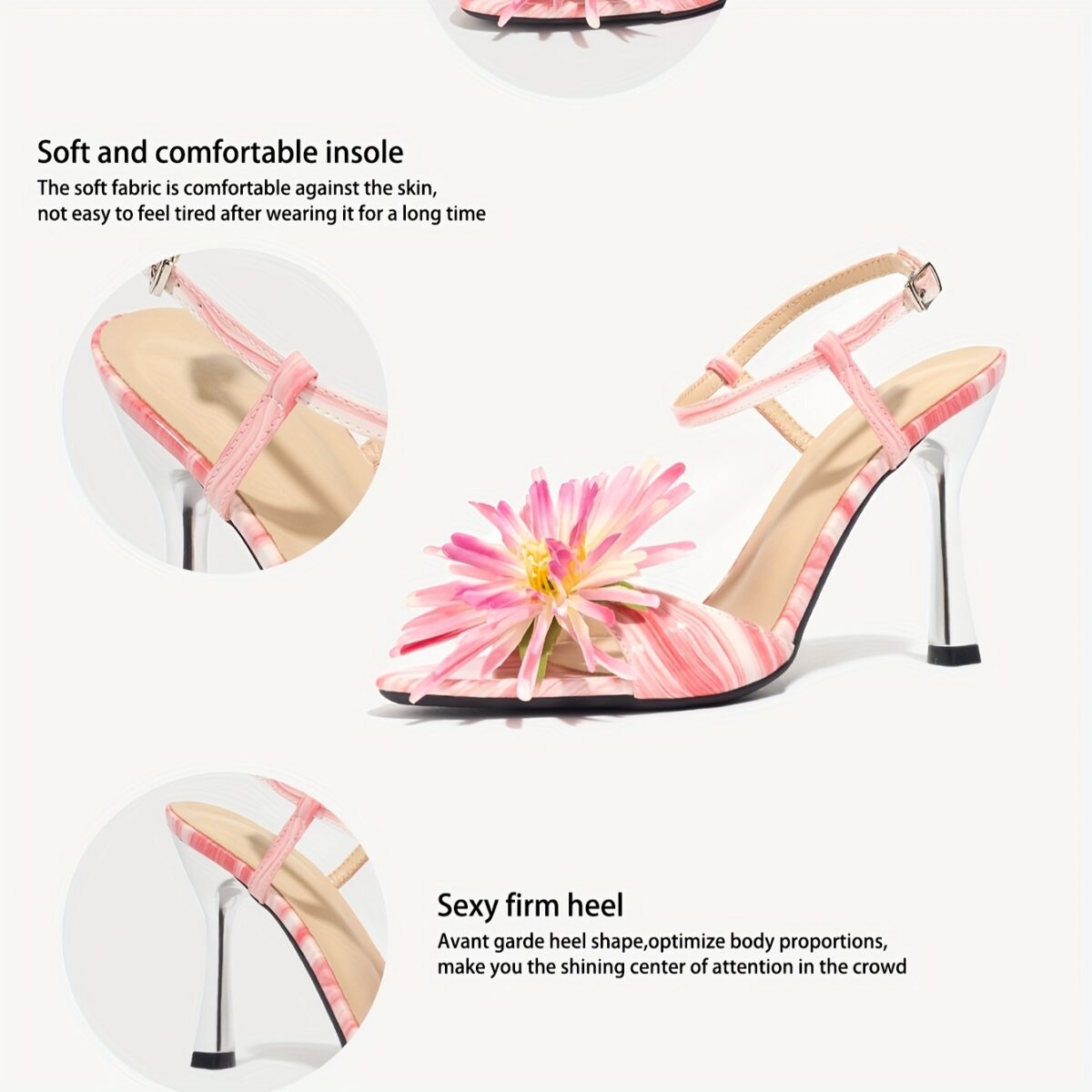 Newness Sunset Boulevard Pink Stiletto Mules Chic pink stiletto mules perfect for summer weddings and parties