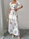Effortlessly chic Casablanca Floral Print Skirt Set from Newness perfect for spring and summer Features a flowing skirt and coordinating top in a vibrant floral print