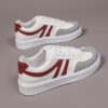 Cityscape White Low Top Sneakers with maroon accents showcasing comfortable fit and style