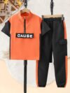 Alpha Cool Boys Alphabet Print Set Trendy and comfy outfit for boys perfect for springsummer Durable polyester