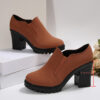 Newness Effortless Chic Chunky Heel Pumps in beige Stylish and comfortable heels perfect for any occasion