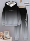 Stylish boys two piece gradient hoodie set in trendy colors Featuring a comfortable soft polyester hoodie and matching long pants perfect for everyday wear and playtime