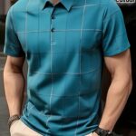 Newness Summer Breeze Mens Casual Summer Plaid Polo Shirt in a relaxed fit perfect for staying cool and stylish all summer long