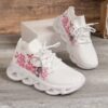 Newness Bloomsbury Floral Print Sneakers in white showcasing breathable knit fabric and lightweight TPR sole Perfect for all season wear
