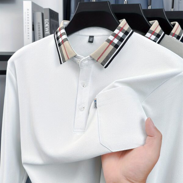 Men's Boardroom Essential Business Casual Shirt in crisp white, showcasing its comfortable and sophisticated design. Perfect for the modern professional.