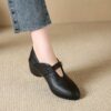 Newness Parisian Pointed Mary Jane Flats in classic black showcasing the elegant pointed toe and comfortable fit Perfect for any occasion