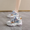 Newness Seoul Street Style Korean Dad Sneakers in white and grey showcasing the chunky sole and trendy design Perfect for everyday wear