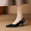 Newness Cairo Matte Black Pumps Sleek comfortable black heels perfect for any occasion