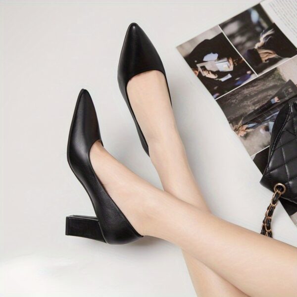 Newness Milan Pointed Toe Pumps in classic black showcasing their elegant silhouette and comfortable design Perfect for work or a night out