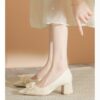 Newness Ethereal Bloom Floral Block Heels Elevate your style with these chic and comfortable floral block heels perfect for any occasion