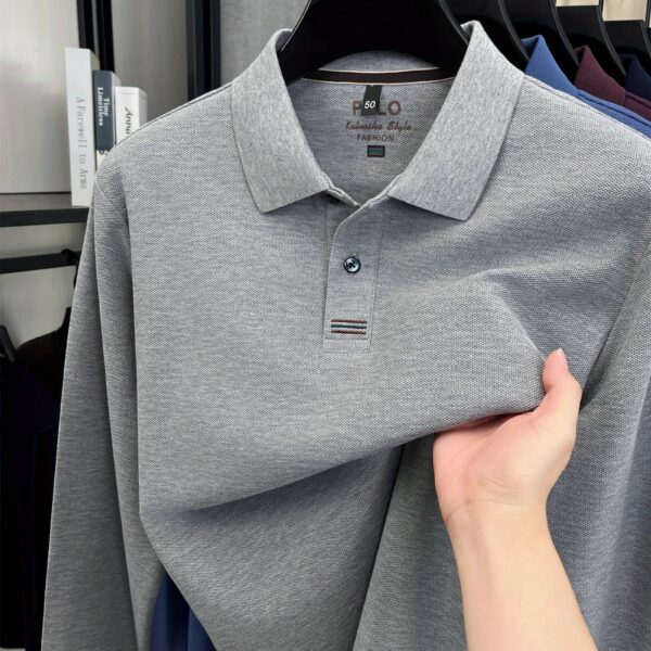 Newness Essential Comfort Men's Cotton Long Sleeve Shirt in classic white, showcasing its soft, breathable fabric and perfect fit on a male model.