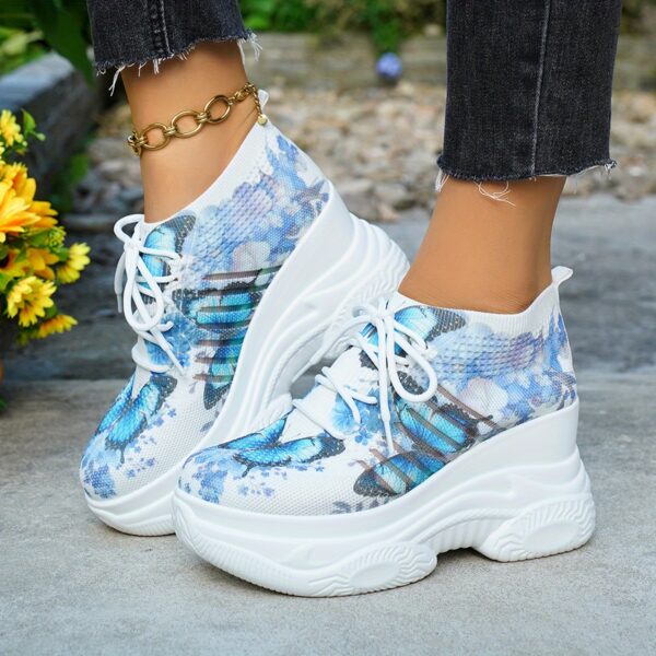 Newness Celestial Butterfly Print Sneakers Trendy comfortable sneakers featuring a celestial butterfly print Perfect for any occasion