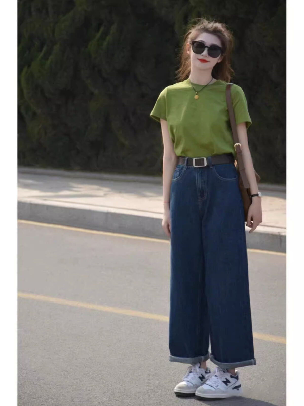 Newness Effortless Chic High Waisted Wide Leg Jeans in a flattering light wash showcasing the perfect wide leg and high waist