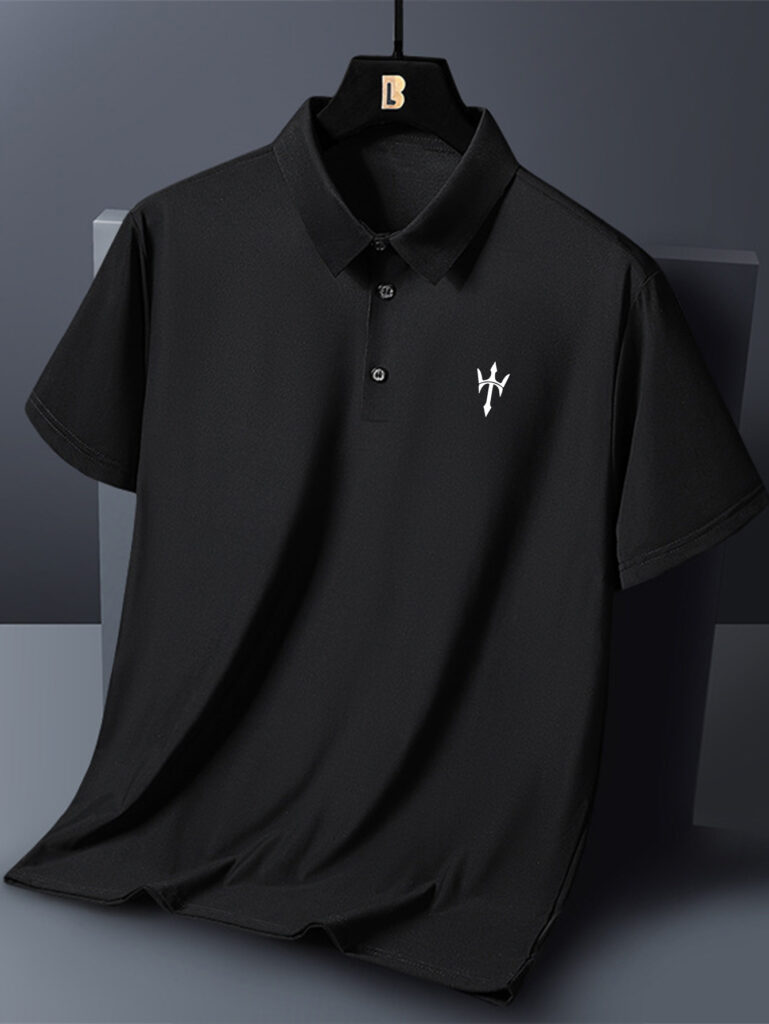 City Slicker Men's Short Sleeve Polo Shirt in trendy geometric pattern, comfortable cotton blend, modern fit, perfect for casual and commuting wear.