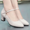 Newness Parisian Chic Black Ankle Strap Pumps Classic black pumps with delicate ankle strap showcasing comfort and style