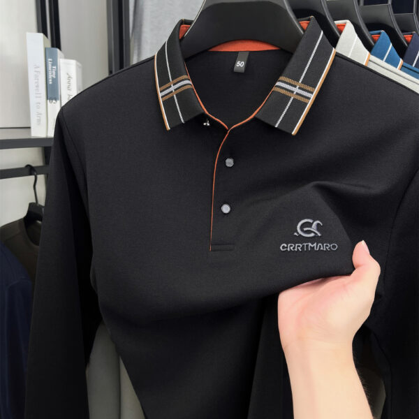 Men's Autumn Style Embroidered Long Sleeve Shirt in a wrinkle-free, luxurious fabric blend. Perfect for any occasion.