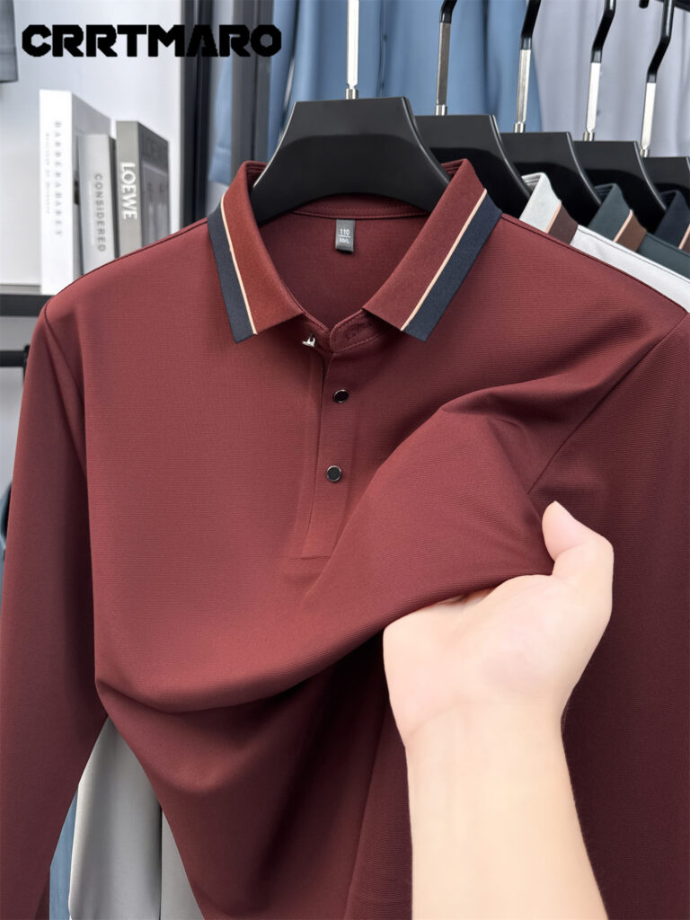 Newness Executive Collection: Men's Black Long Sleeve Shirt. Classic collar with contrast trim, comfortable and durable fit, perfect for both casual and formal occasions.