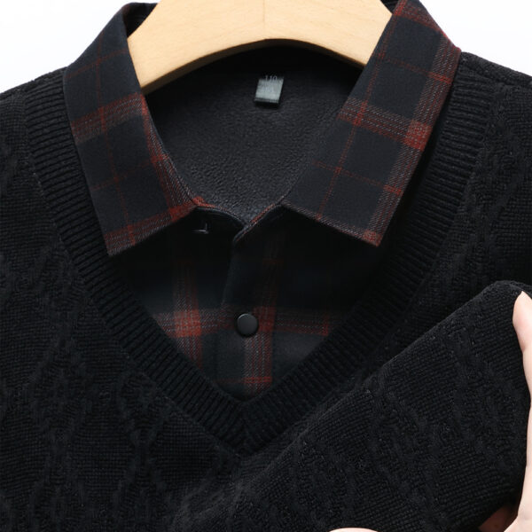 Crimson Comfort Men's Plaid Collar Casual Shirt in black and red plaid, lightweight and breathable, perfect for spring and fall.