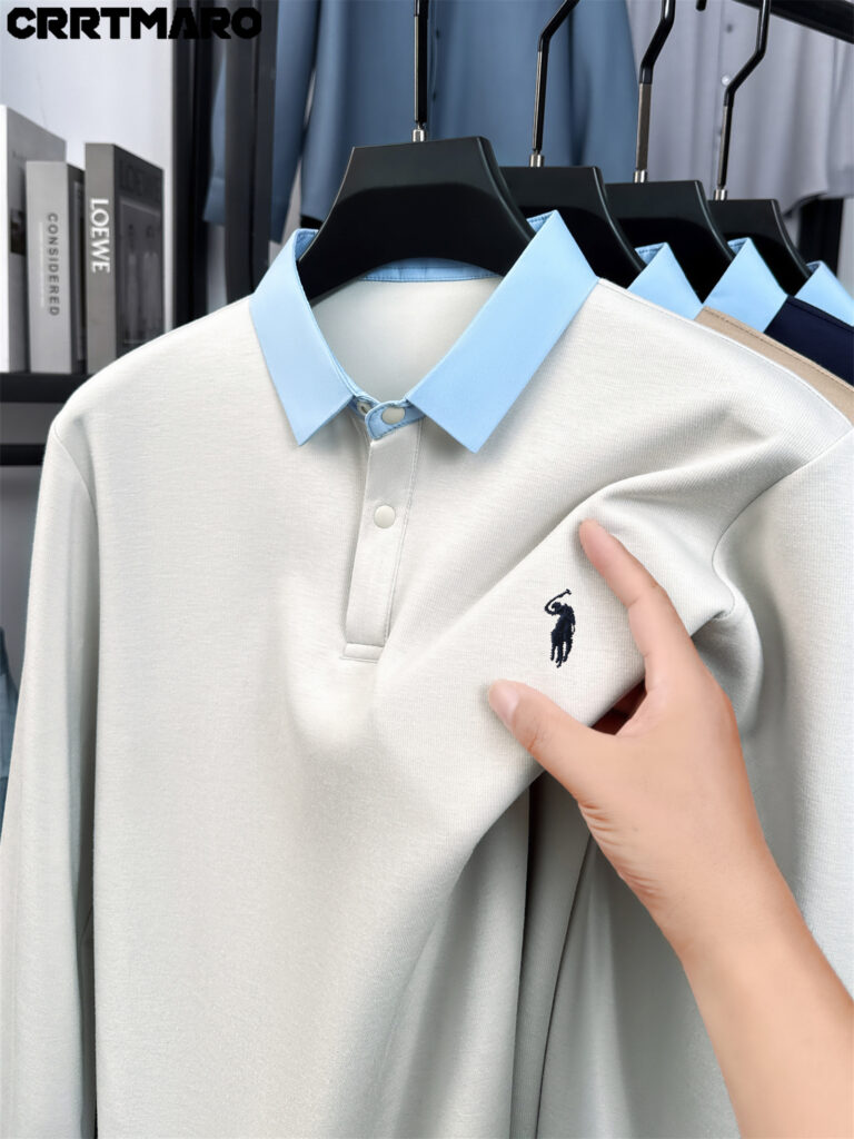 Executive Edge Men's Lightweight Long Sleeve Shirt: A versatile, wrinkle-resistant shirt ideal for office, golf, or everyday wear. Shown in a crisp, clean style.