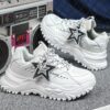 Newness Stellar Stride Chunky Platform Sneakers in white showcasing the platform sole and stylish design Perfect for elevating any outfit