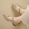 Newness Audrey Pointed Mary Jane Flats in blush pink showcasing the pointed toe and Mary Jane strap Comfortable and sophisticated flats crafted from breathable PU leather