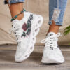 Newness Urban Bloom Rose Print Sneakers Breathable lightweight rose print sneakers perfect for everyday wear