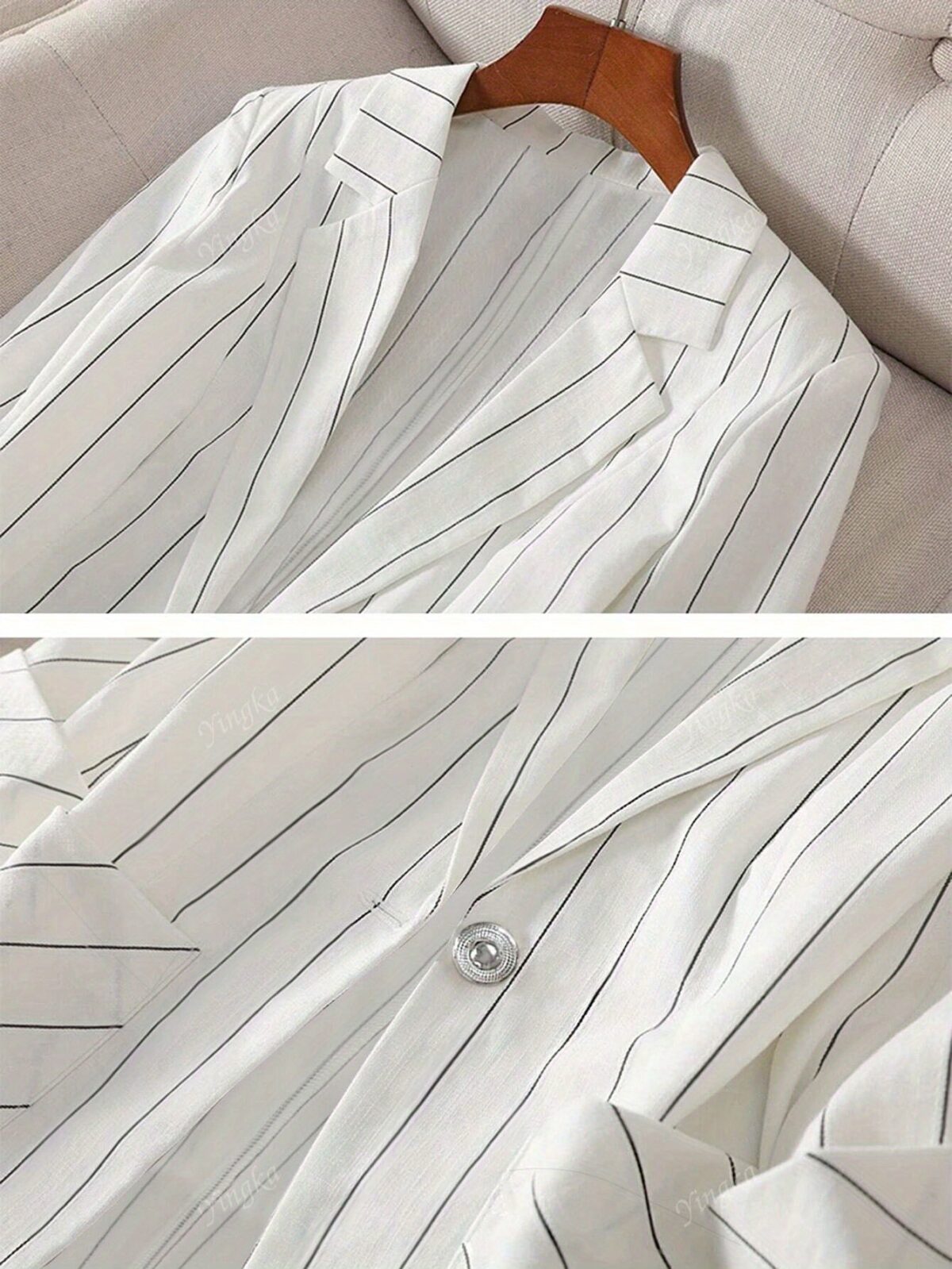 City Chic Womens Pinstripe Casual Blazer in springsummer Effortlessly chic and comfortable