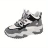 Newness Seoul Street Style Korean Dad Sneakers in white and grey showcasing the chunky sole and trendy design Perfect for everyday wear