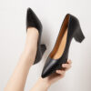 Newness Milan Pointed Toe Pumps in classic black showcasing their elegant silhouette and comfortable design Perfect for work or a night out