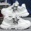 Newness Stellar Stride Chunky Platform Sneakers in white showcasing the platform sole and stylish design Perfect for elevating any outfit