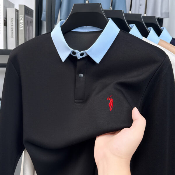 Executive Edge Men's Lightweight Long Sleeve Shirt: A versatile, wrinkle-resistant shirt ideal for office, golf, or everyday wear. Shown in a crisp, clean style.