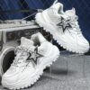 Newness Stellar Stride Chunky Platform Sneakers in white showcasing the platform sole and stylish design Perfect for elevating any outfit