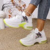 Newness Aria Butterfly Print Sneakers in white and neon accents showcasing breathable fabric and comfortable EVA sole Perfect for spring summer and beyond