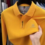 Model wearing the Desert Bloom Mens Stretch Casual T Shirt showcasing its comfortable fit and modern design