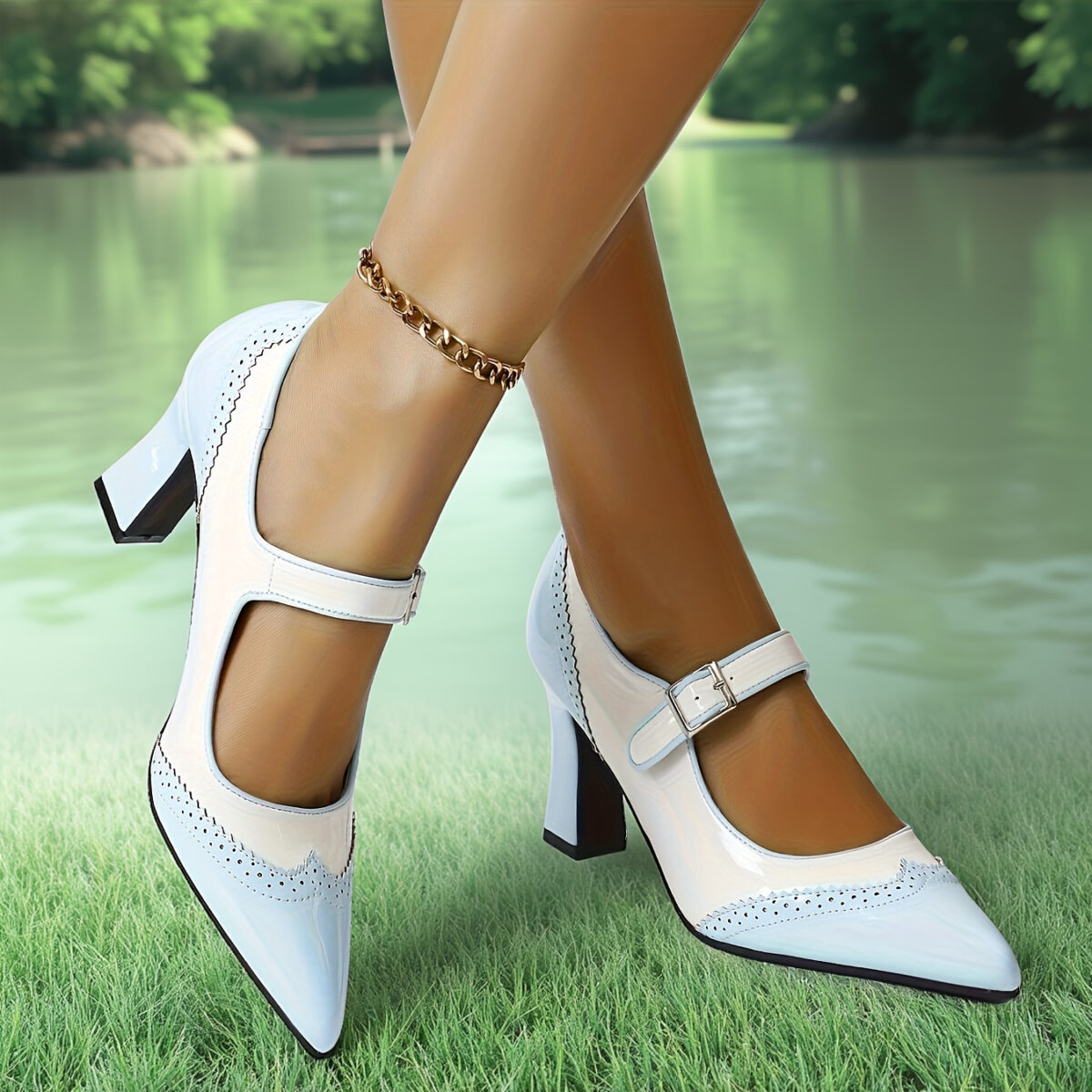 Newness Azure Breeze Light Blue Mary Janes Chic light blue mary jane heels perfect for any occasion