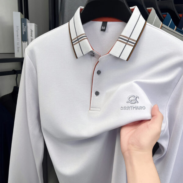 Men's Autumn Style Embroidered Long Sleeve Shirt in a wrinkle-free, luxurious fabric blend. Perfect for any occasion.