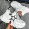 Newness Stellar Stride Chunky Platform Sneakers in white showcasing the platform sole and stylish design Perfect for elevating any outfit