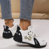 Newness Golden Dragon Accent Black Sneakers Sleek black sneakers adorned with a golden dragon accent showcasing breathable comfort and edgy design