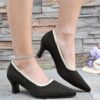 Newness Parisian Chic Chunky Block Heel Pumps Elevate your style with these French inspired pumps featuring dazzling rhinestone embellishments and a comfortable chunky block heel perfect for any season